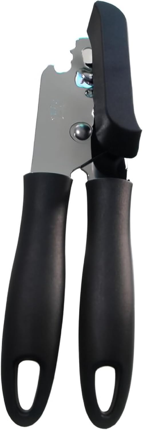 Professional Manual Can Opener, Black, Stainless Steel, Comfort Grip Handles, Kitchen Utensil