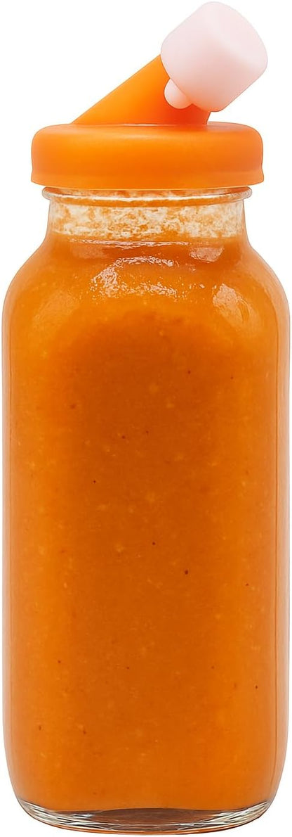 kitchentoolz Red 16oz Glass Salad Dressing Shaker – Dressing Container Glass Bottle with Silicone Non-Metal Lid for Homemade Sauces & Dressings