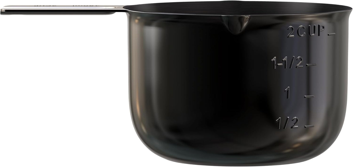 Color Up 2 Cup Measuring Cup, 480ml Stainless Steel Metal, Easy-Pour Spouts, Engraved Markings, Flat Base, Dishwasher Safe, for Dry and Liquid Ingredients