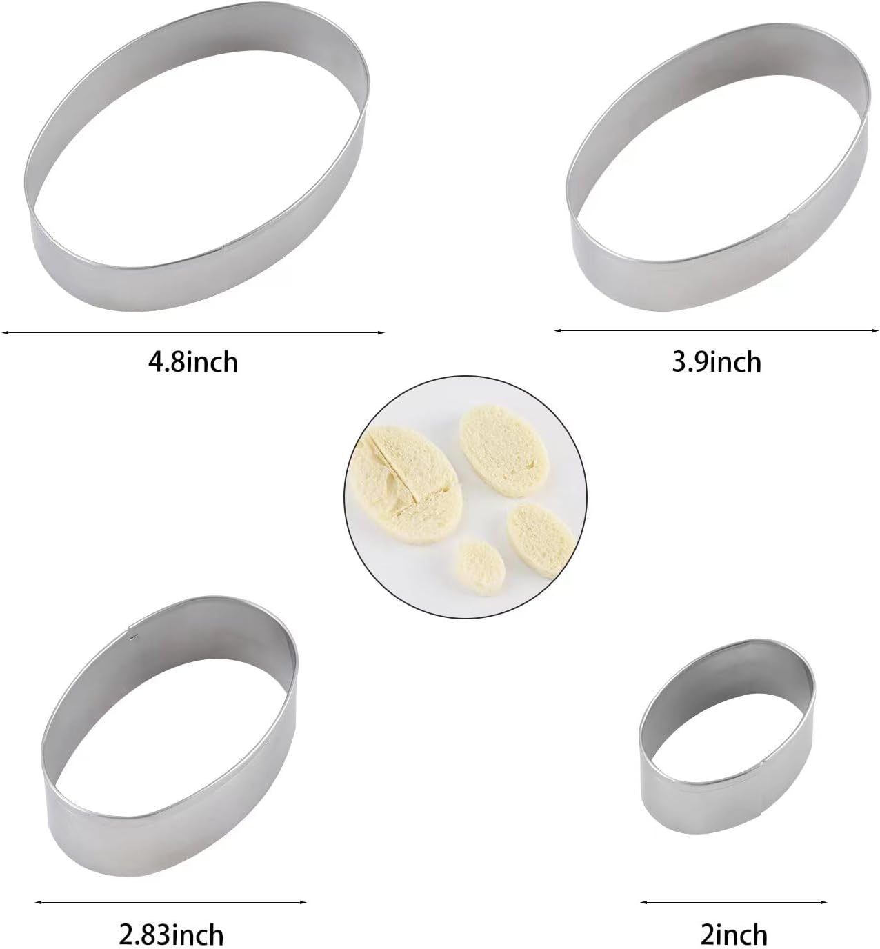 Round Cookie Cutter Set Large - 5 Inch, 4 Inch, 3 Inch, 2 Inch - Geometric Cookie Cutters Shapes Molds - Stainless Steel Homemade Round Biscuit Treats Cutter…