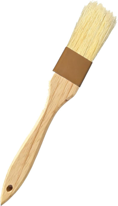 Pastry Brush - Food Basting Brushes, Non-Shedding Natural Boar Bristle, Heat Resistant Wooden Handle, Durable Kitchen Tool for Baking, Cooking, Butter, Egg Wash, Glazing, Oil, Sauce (1", 1 pc)