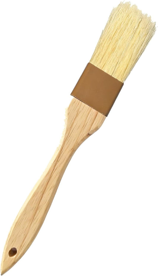 Pastry Brush - Food Basting Brushes, Non-Shedding Natural Boar Bristle, Heat Resistant Wooden Handle, Durable Kitchen Tool for Baking, Cooking, Butter, Egg Wash, Glazing, Oil, Sauce (1", 1 pc)