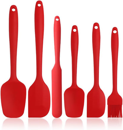 6-Piece Silicone Spatula Set | One-Piece Seamless | Heat-Resistant | Nonstick Safe (Pink)