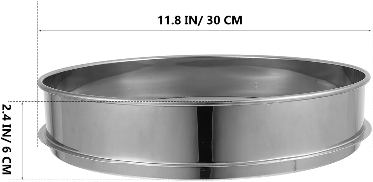 Hemoton Stainless Steel Sifter 11.8 Inch 150 Mesh Fine Screen Flour Sieve for Baking Cooking Kitchen Use