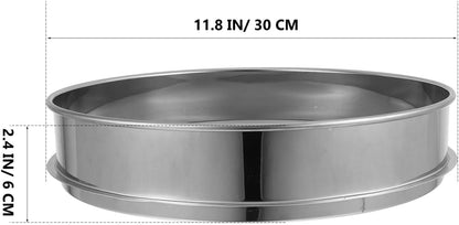 Hemoton Stainless Steel Sifter 11.8 Inch 150 Mesh Fine Screen Flour Sieve for Baking Cooking Kitchen Use