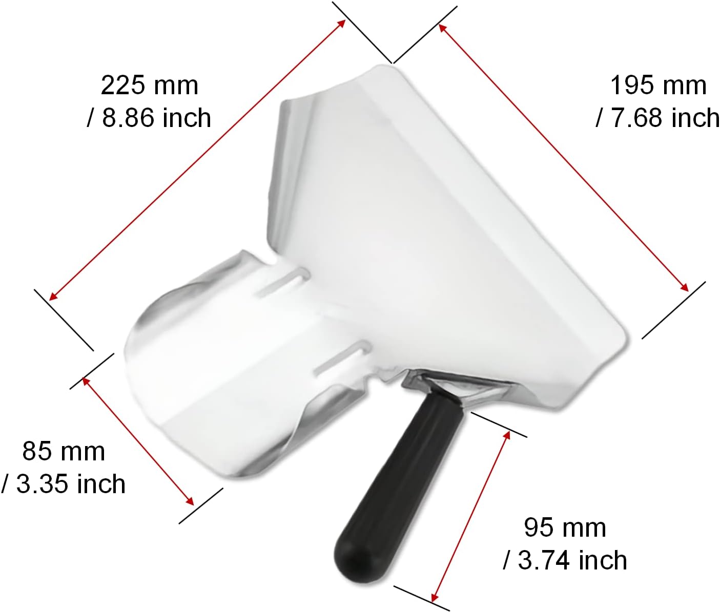 French Fry Scoop & Scooper - Polycarbonate Multipurpose Utility Scooper for Ice Candy Snacks & More