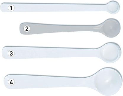 Dosing spoon | milligram measuring spoons set of 4 | exact dosing 100mg, 200mg, 500mg, 1g | mg measuring spoons for powder and liquids