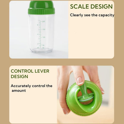 Wokyo Salad Dressing Shaker, Homemade Salad Dressing Bottle Mixer Measure Dripless Pour, Leak-free, Soft Grip, Dishwasher Safe BPA Free (Green)