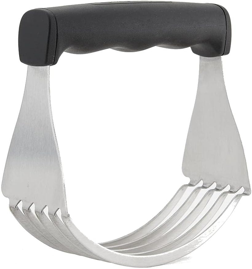 Stainless Steel Dough Blender | 5 Bladed Heavy Duty Professional Pastry Cutter, Mix, Blend & Cut, Medium Size