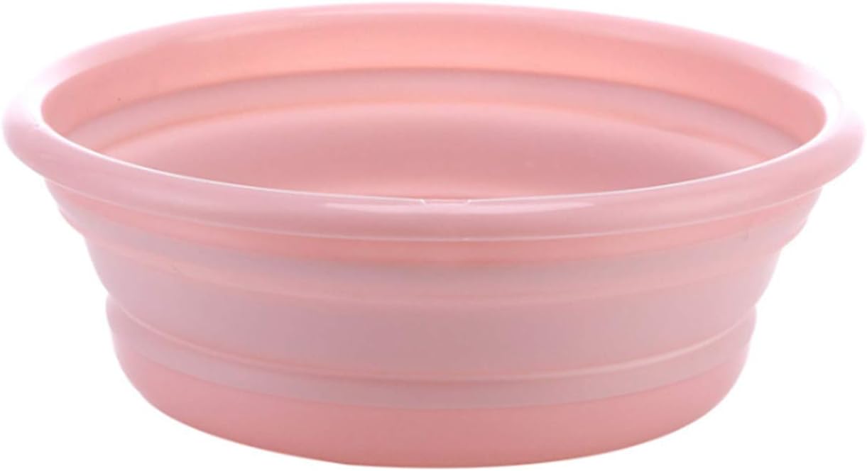 Multi-purpose Collapsible Dish Tub Bowl BPA-Free Round Lightweight Collapsible Wash Basin (Pink)