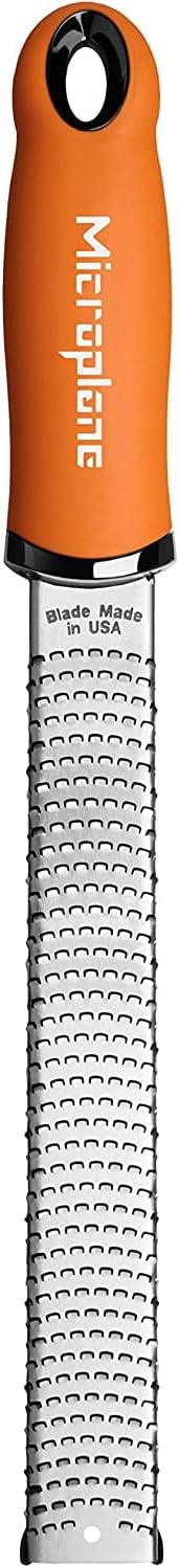Premium Classic Series Zester - Pomegranate Red | Lemon Zester tool, Hard Cheese & Vegetable Grater | For Citrus, Parmesan Cheese, Garlic, Ginger, Nutmeg | Fine Stainless Steel Blade, Made in USA