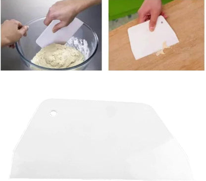Dough Scraper Bowl Scraper Bread Cream Cake Pizza Cutter Bench Scraper Food Safety Flexible ABS Multi-Function Kitchen Scraper Tool for Dough, Pastry, Pizza, Bread Baking