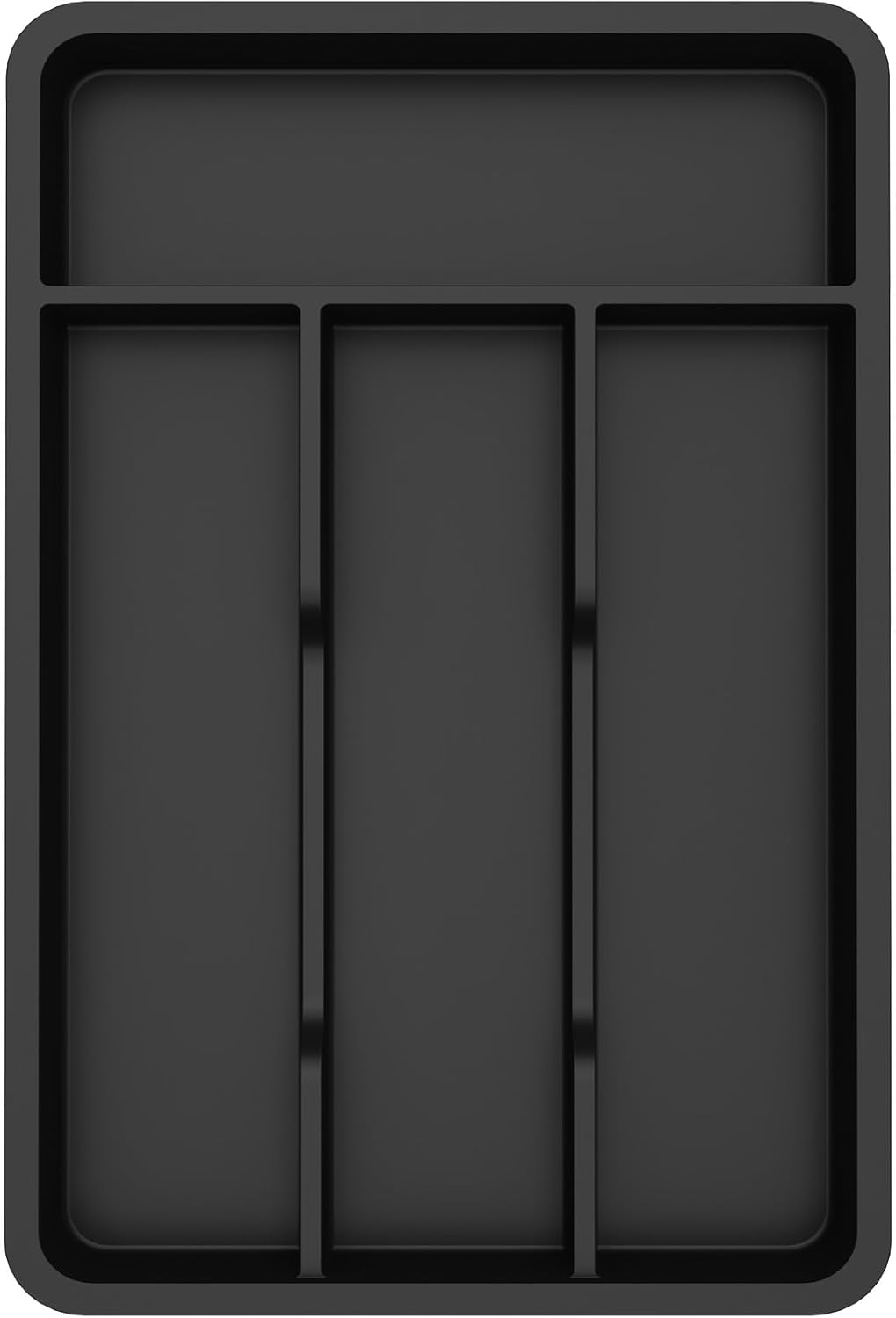 Lifewit Silverware Drawer Organizer Tray, Plastic Cutlery Storage for Kitchen, Flatware and Utensil Holder Divider for Spoons Forks Knives Tableware, 9.1 x 12.6", 5 Slots, Black