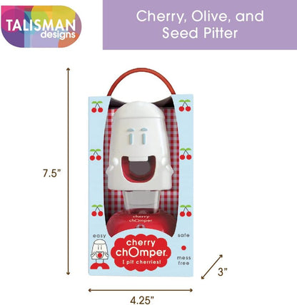 Talisman Designs Cherry Pitter | Family Friendly Kitchen Tools | Fun & Functional Cherry Chomper | Olive & Cherry Seed Picker for Kids | Gift Item