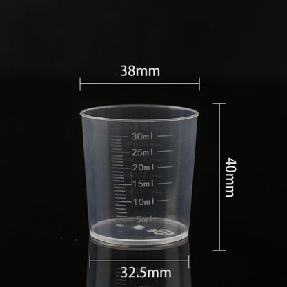 4 Pcs 100ml/3.4oz Plastic Graduated Cup Clear Measuring Cup Multipurpose Mixing Cups for Kitchen Cooking Medicine Measure Tool