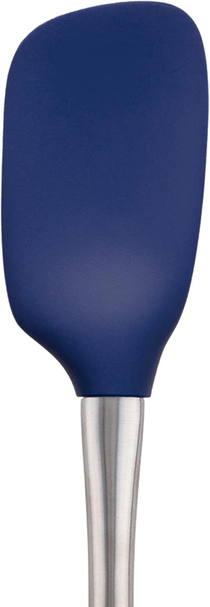 Tovolo Flex Core Silicone Spatula Spoonula Set of 2 for Non Stick Cast Iron Cooking & Baking, Dishwasher Safe Heat Resistant BPA Free Long Stainless Steel Handle Kitchen Utensil, Charcoal Gray