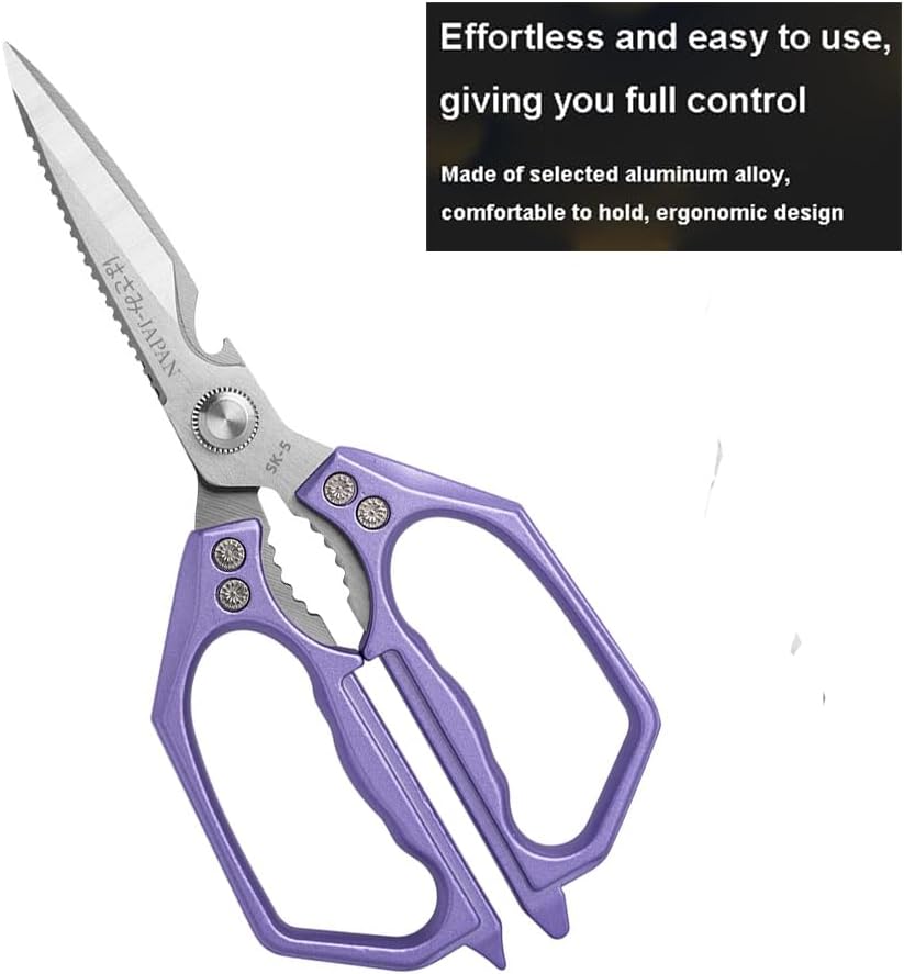 Kitchen Scissor, Heavy Duty Stainless Steel Kitchen Shears Scissor for Food, Sharp Cooking Scissors for Meat Chicken Fish Nut Vegetable Herb, Bottle Opener (Sliver)