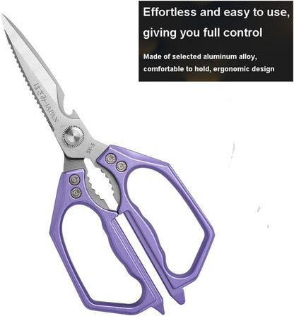 Kitchen Scissor, Heavy Duty Stainless Steel Kitchen Shears Scissor for Food, Sharp Cooking Scissors for Meat Chicken Fish Nut Vegetable Herb, Bottle Opener (Sliver)