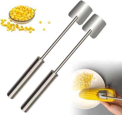 Corn Peeler for Corn on The Cob Stripper Tool, 2025 New Long Handle Stainless Steel Corn Stripper Tool, Quick Corn Kernel Remover Tools for Kitchen Use (1PC)