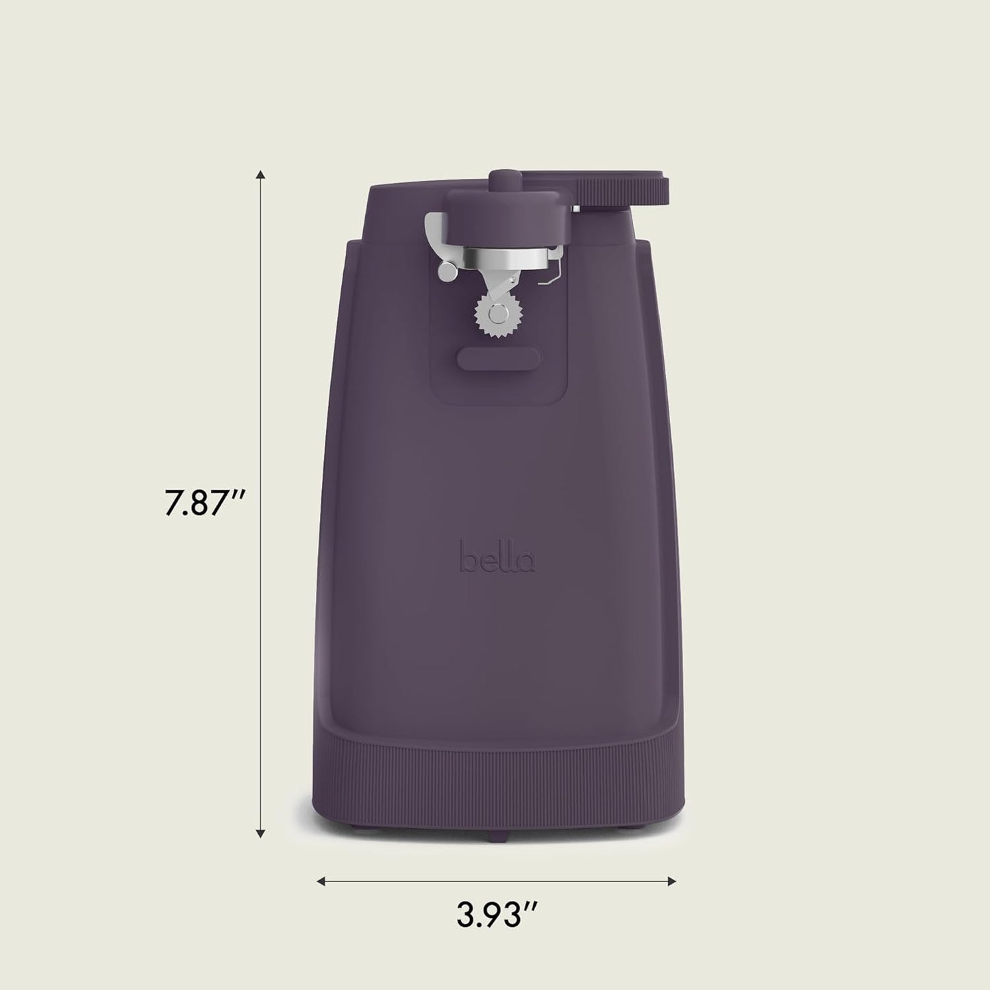 bella Electric Can Opener and Knife Sharpener, Removable Cutting Lever, Cord Storage, Stainless Steel Blade, Sage