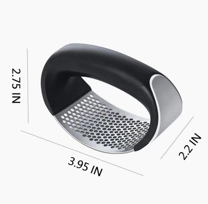 Garlic Press Rocker Stainless Steel Garlic Crusher, Mincer and Chopper with Peeler and Scraper,brush, Easy Kitchen Gadget for Effortless Smashing
