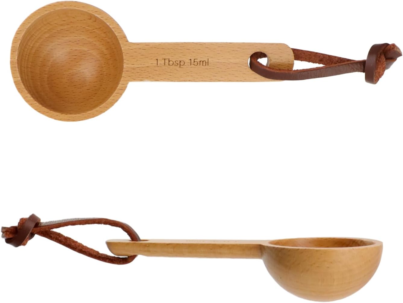 30ml Wood Measuring Spoon and Scoop Wooden Tablespoon 30ml Measuring Scoop 2 TBSP Retro Coffee Spoons for Dry Ingredients Ground Tea Spice (Wood Color, 2TBSP)