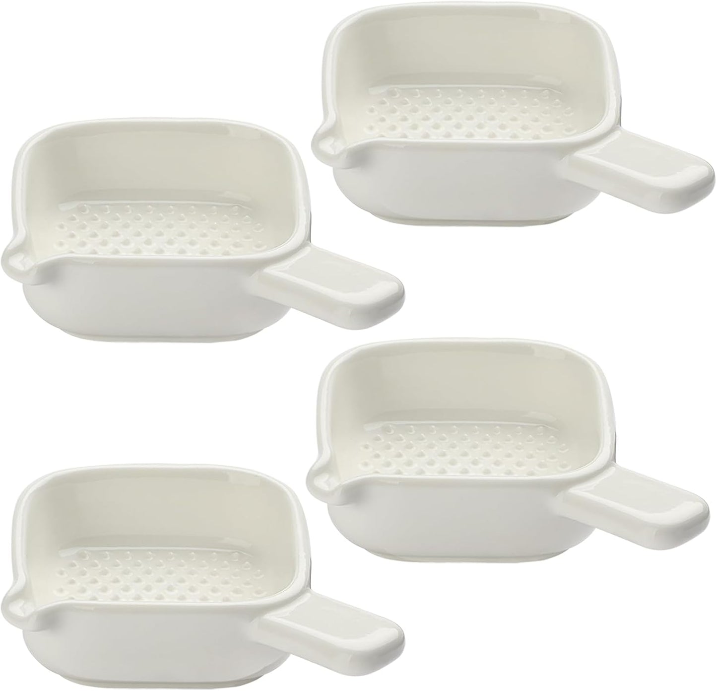 Ceramic Grinder Set 4 Pcs Porcelain Garlic Grater Plate for Ginger Garlic Onion and Cheese Kitchen Tool