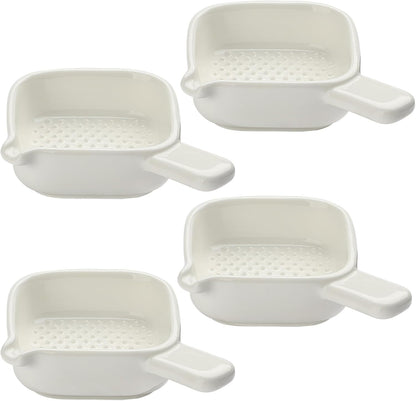 Ceramic Grinder Set 4 Pcs Porcelain Garlic Grater Plate for Ginger Garlic Onion and Cheese Kitchen Tool
