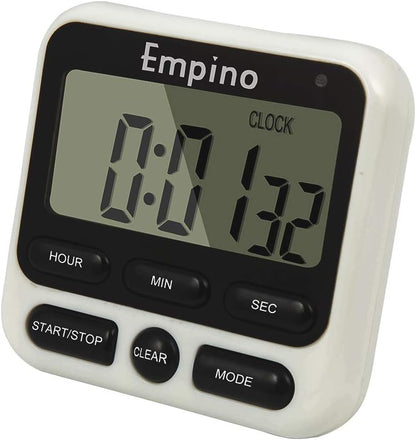 Digital Kitchen Timer, Cooking Timer, 12-Hour Display Clock, Large Display, Strong Magnet Back, Loud Alarm, Memory Function, Count-Up & Count Down for Cooking Baking Sports Game Office Exercise