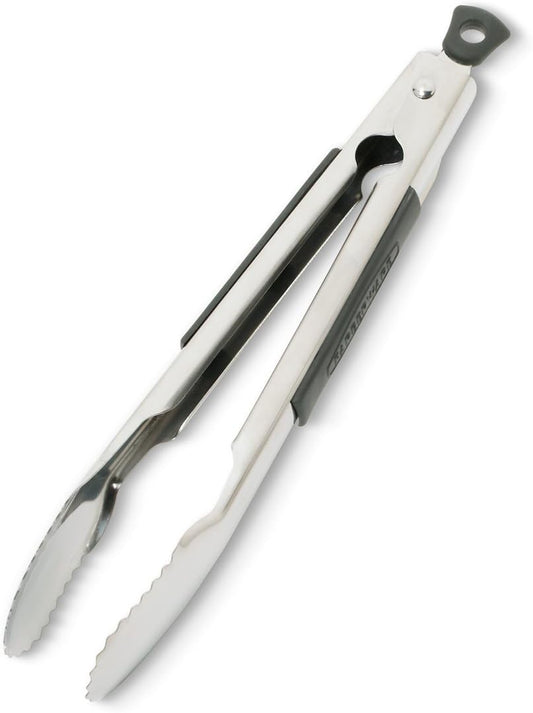Farberware 5216358 Professional Stainless Steel and Heat Resistant Nylon Locking Kitchen Tongs with Silicone Tips, 12-Inch