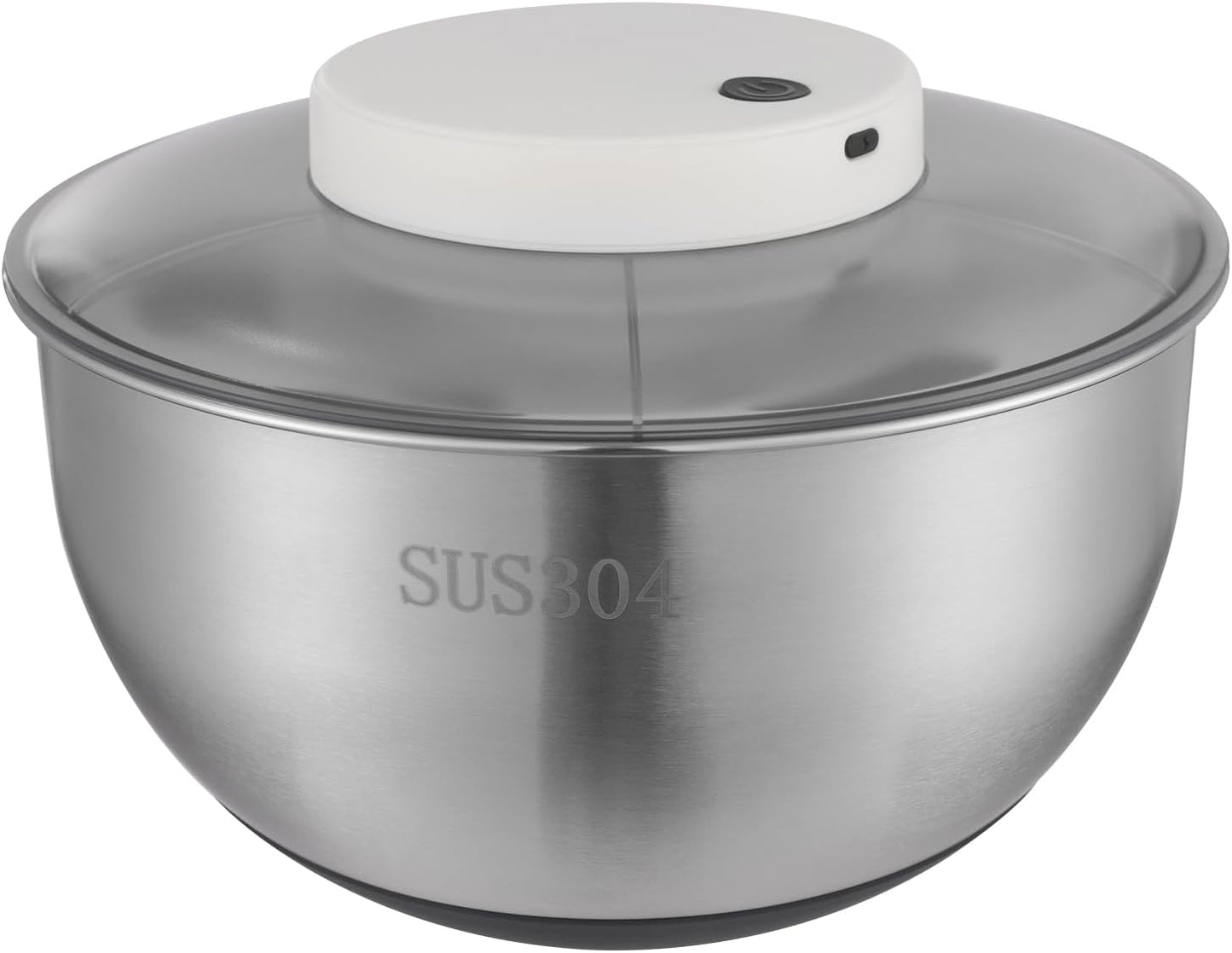 Electric Vegetable Dryer, Electric Salad Spinner Small Salad Spinner with USB Cable & Battery Indicator & Draining Basket in Kitchens 5.12 x 6.30 Inch(D*H) (Stainless Steel)