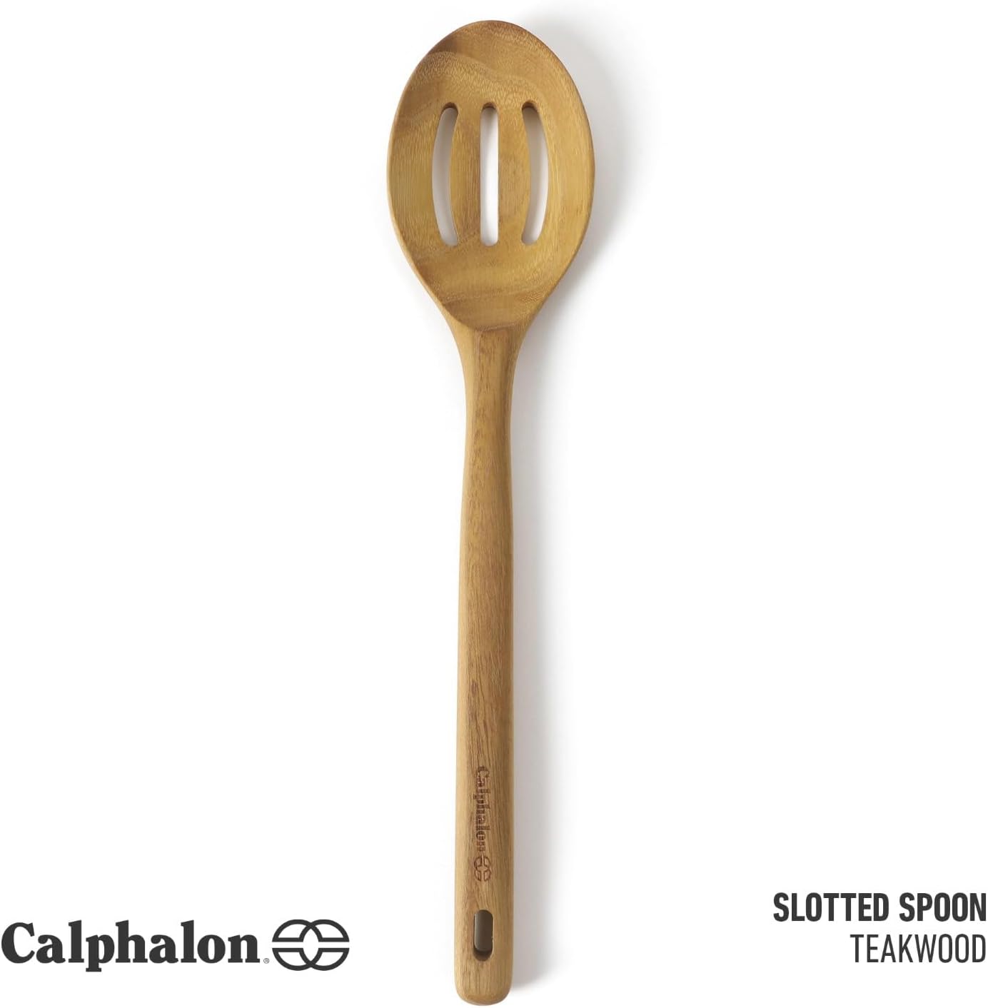 Calphalon Prime Slotted Turner, 13-Inch Teak Wood Slotted Spatula, Wooden Cooking Turner for Nonstick Cookware, Heat-Resistant Moisture-Resistant Kitchen Tool