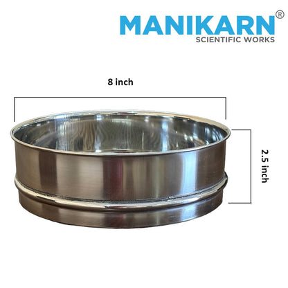 Test Sieve 8 Inch (200mm) – 250 Micron Mesh, ASTM No. 60 – Grade 304 Stainless Steel Frame & Mesh – Laboratory Sieve for Soil, Sand, and Particle Size Analysis