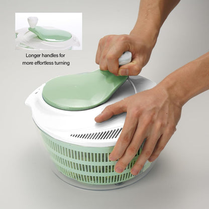 4.2L Salad Spinner for kitchen.Efficient Lettuce Spinner with Dual Drainage Holes for Quick Drying.BPA-free Green Salad dryer for Washing, Spinning Greens, Fruits, and Vegetables.