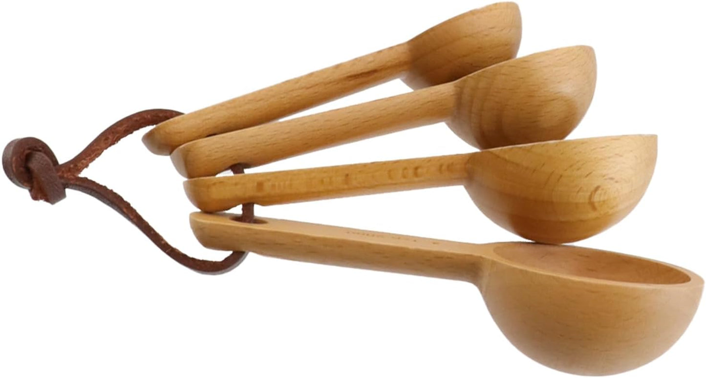 30ml Wood Measuring Spoon and Scoop Wooden Tablespoon 30ml Measuring Scoop 2 TBSP Retro Coffee Spoons for Dry Ingredients Ground Tea Spice (Wood Color, 2TBSP)