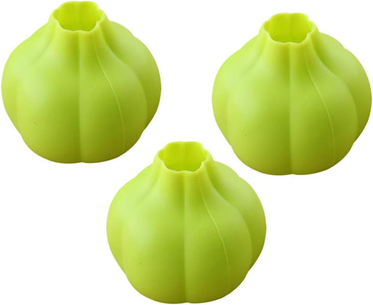 3pcs Silicone Garlic Peeler for Home Kitchen Multifunctional Easy-clean Garlic Skinner Tube Tool for Fresh Cloves Green