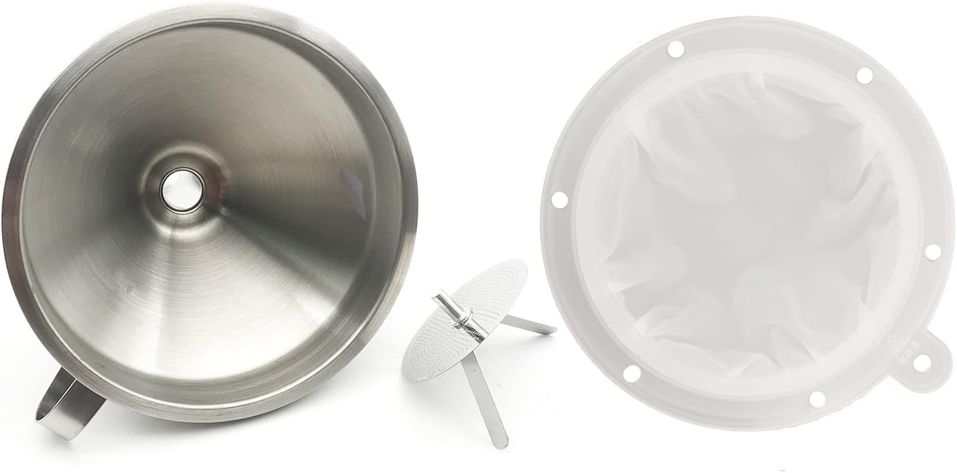 8.4in 80 Mesh Big Nylon Mesh Filter Ultra-Fine Sieve Sediments Strainer PP Frame for Straining Juice,Honey,Tea