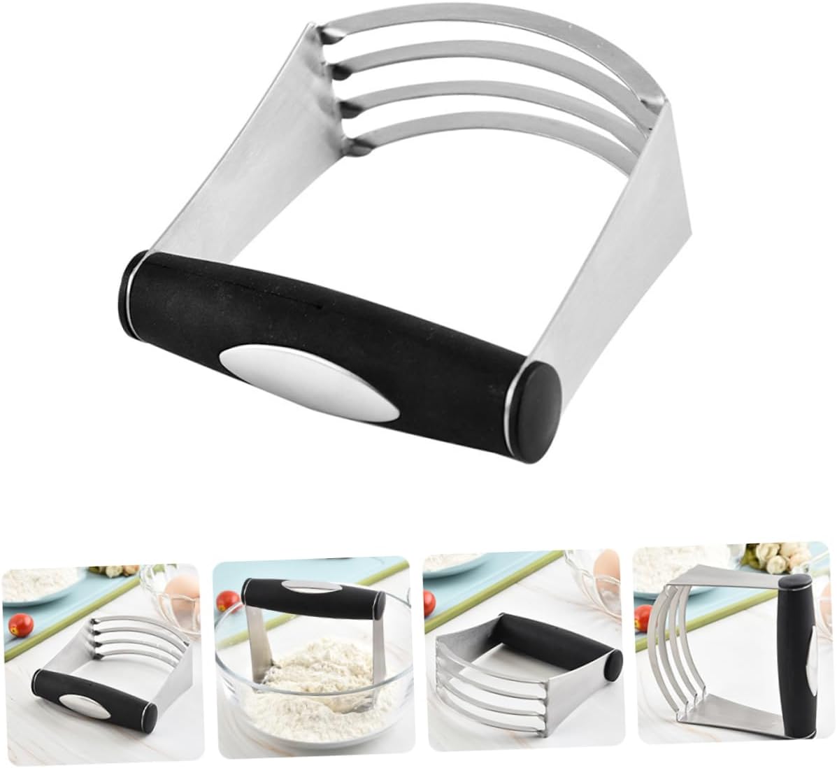 PartyKindom Stainless Steel Pastry Blender Tool Heavy Duty Dough Mixer and Flour Scraper for Easy Baking Handheld Kitchen Tool for Quick Mixing and Slicing Home Bakers