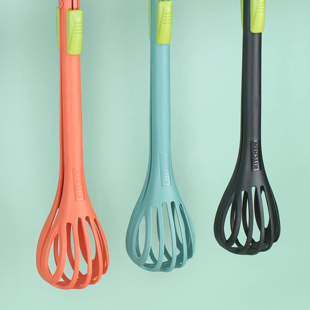 2 in 1 Food Clip & Egg Whisk, Multi-function Egg Beater and Bread Clip, Handheld Egg Mixer Plastic Egg Beater Blender, Multifunctional Kitchen Tool (Black)