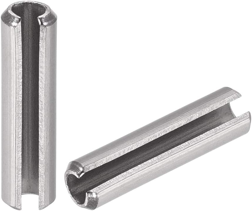 uxcell Slotted Spring Pin - M4 x 30mm 304 Stainless Steel Split Spring Roll Dowel Pins Plain Finish 20Pcs