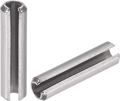 uxcell Slotted Spring Pin - M4 x 30mm 304 Stainless Steel Split Spring Roll Dowel Pins Plain Finish 20Pcs