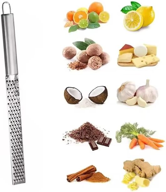Stainless Steel Cheese Grater, Multi-Purpose Kitchen Tool, Handheld Grater for Garlic, Ginger, Citrus, Vegetables