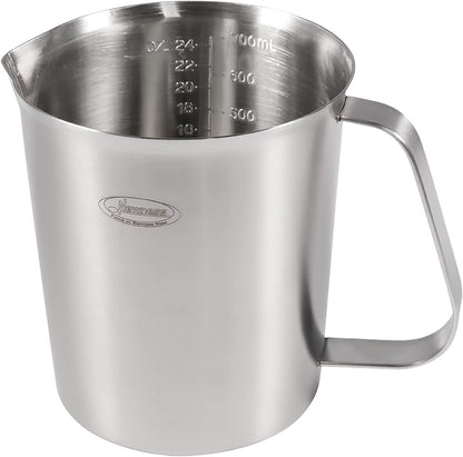 Newness Stainless Steel Measuring Cup, Metal Measuring Cup with Handle (Upgraded, 3 Marking Including Cup/ML/Ounce Scale), 16 Ounces (0.5 Liter, 2 Cup)
