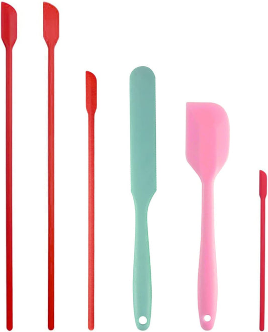 Silicone Spatula Set 6 Pack 8.5 inch Small Rubber Spatula Heat Resistant Mini Silicone Spatula Non-Stick Flexible for Baking Cooking Mixing and Kitchen Use