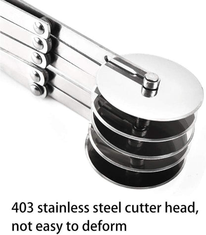 5 Wheel Pastry Cutter, Stainless Pizza Slicer, Expandable Pizza Slicer Multi-Round Pastry Knife Baking Cutter Roller Cookie Dough Cutter Divider