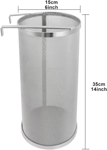 300 Micron 6"x14" Spider Strainer Mesh Hops for Home Beer Brewing Filter Kettle