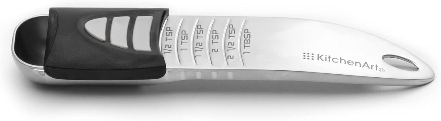 KitchenArt Pro Adjustable Measuring Set, Includes Adjustable Tablespoon, Teaspoon, and 2 Cup Measuring Cup