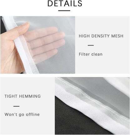 4PCS Large Size Fine Mesh Nylon Strainer For Kitchen，CheeseCloth For Straining With Handle Strainers ,Extra Fine Mesh Strainer Cheese Cloths Bulk Sieve For Cooking Kitchen Tools For Straining
