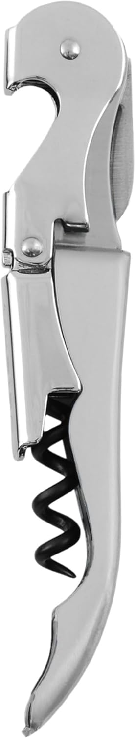 True Truetap Double Hinged Waiter's Corkscrew Wine Opener, Stainless Steel Wine Bottle Opener with Built In Foil Cutter, Home Bar Tools, Bar Cart Accessories, Wedding Gifts, Set of 1, Black