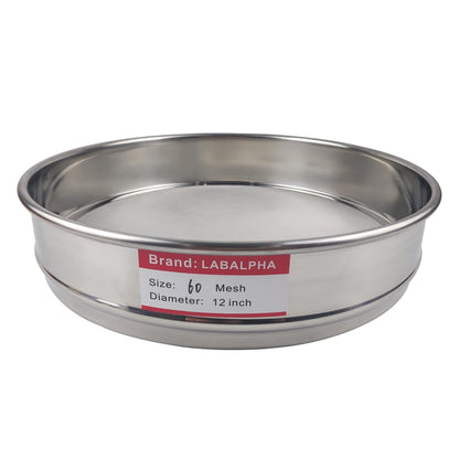 LABALPHA 35 Mesh Lab Sieves, 35 Mesh Test Sieve, 12'' Diameter, 304 Stainless Steel Wire Cloth (0.5mm)